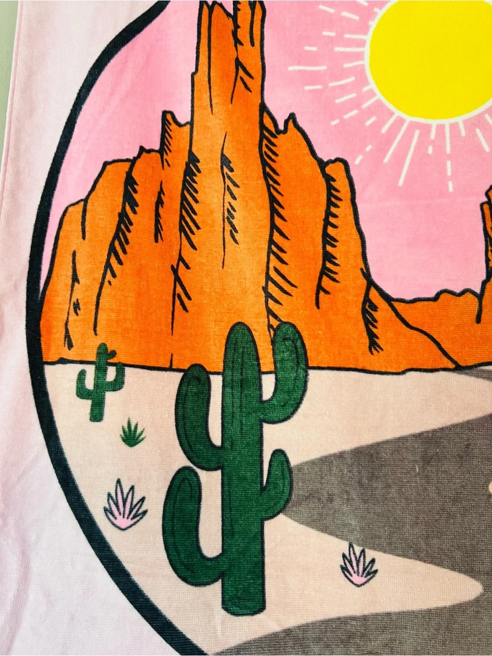 Free Spirit Pink Desert Theme Graphic Beach Towel - Brand new!!